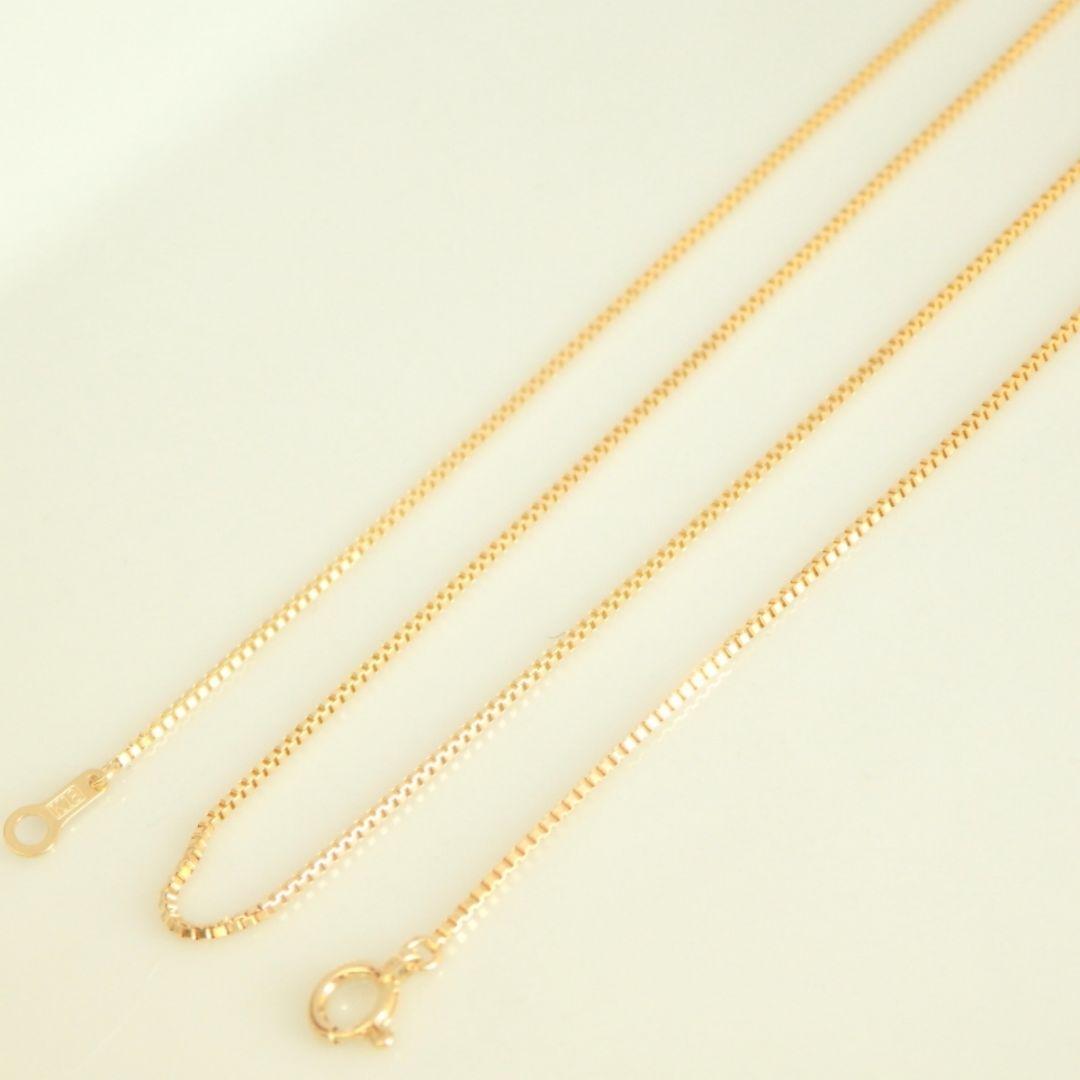 紫　k18ネックレス　ベネチアンチェーン　0.9㎜幅　フリーアジャスター付