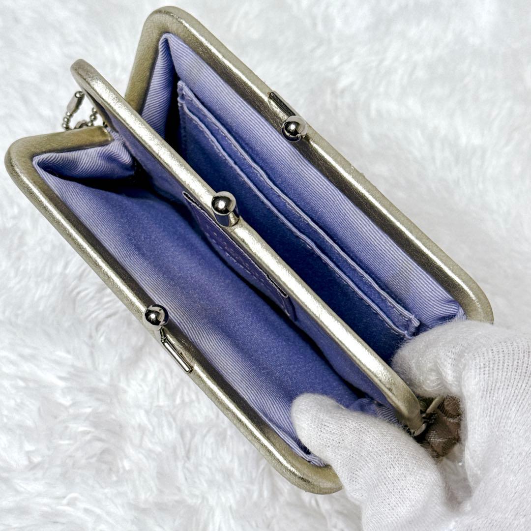 希少✨ COACH コーチ シグネチャー がま口 ケース ブラウン