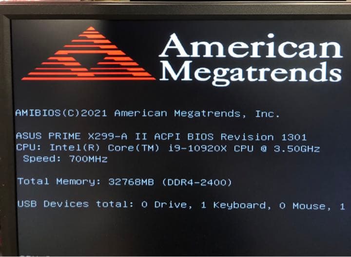 intel CORE i9-10920X 動作確認済み