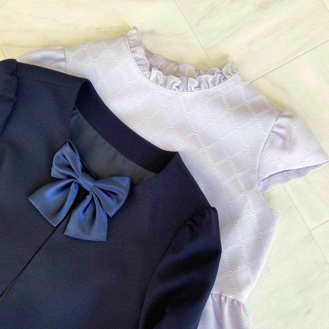 大人気♡パープル×ネイビー＊130サイズ 入学 卒園 女の子 フォーマル 受験