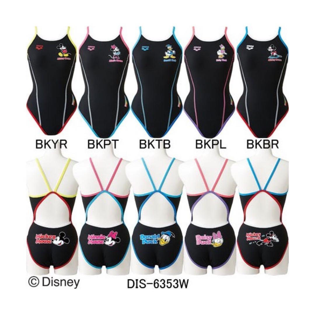 arena ×ディズニー長持ちタフスーツ競泳水着DIS-6353W L BKPT