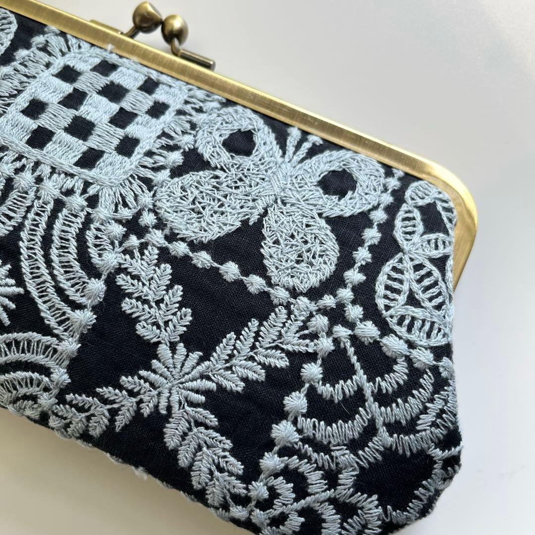 ハンドメイド　がま口長財布　ミナペルホネン　forest tile