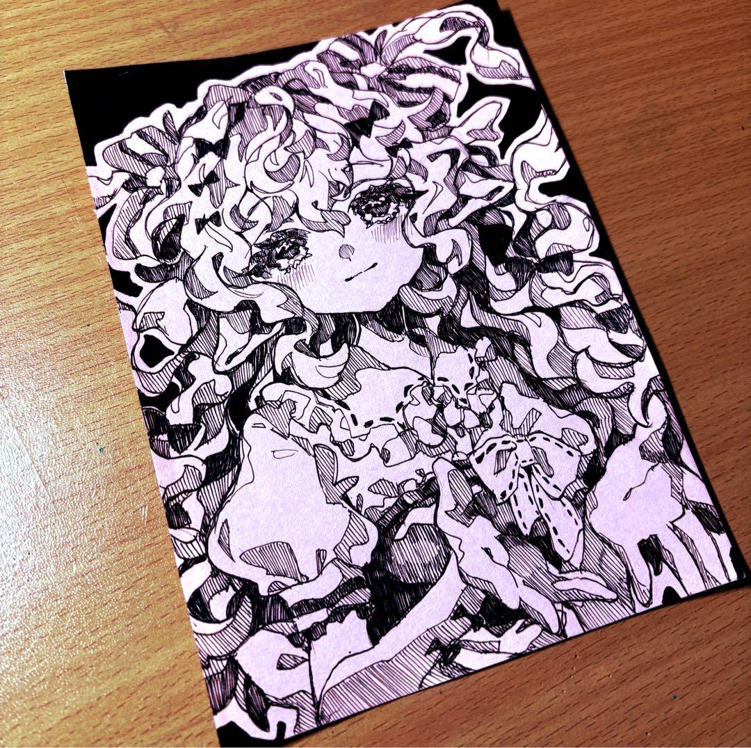 オリジナル 手描きアナログイラスト 画用紙