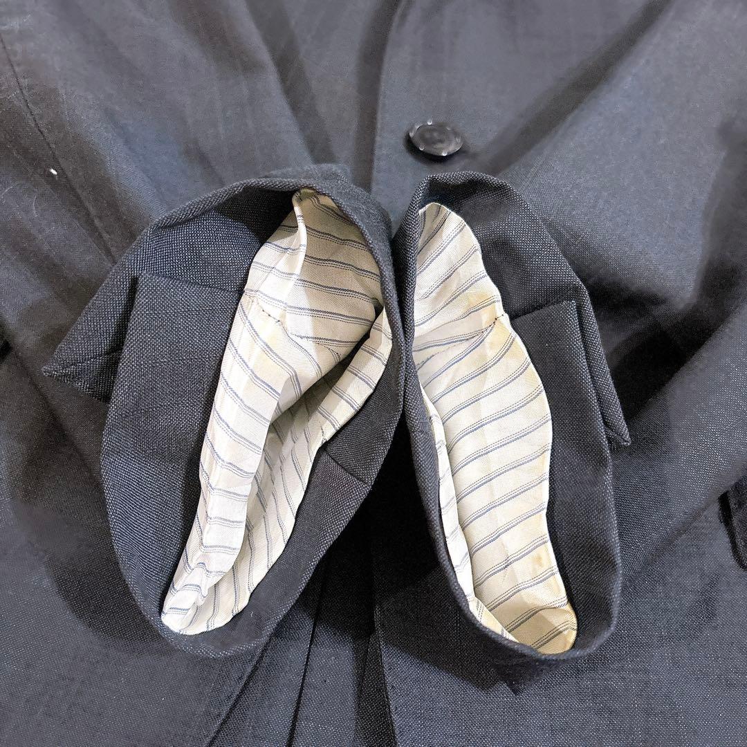 美品 LARDINI ブートニエール付 セットアップ スーツ ネイビー 46