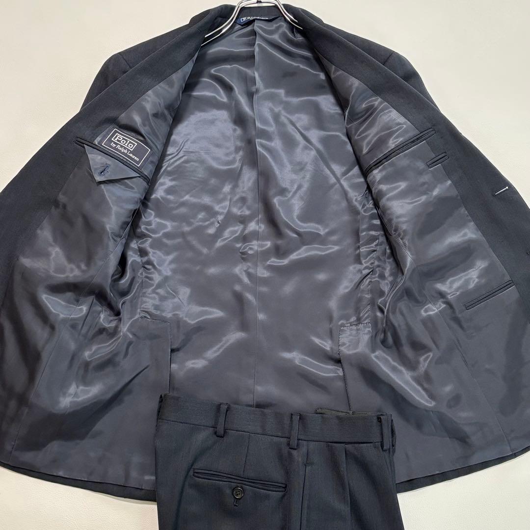 美品 ポロバイラルフローレン スーツ セットアップ Mサイズ 無地 濃紺より