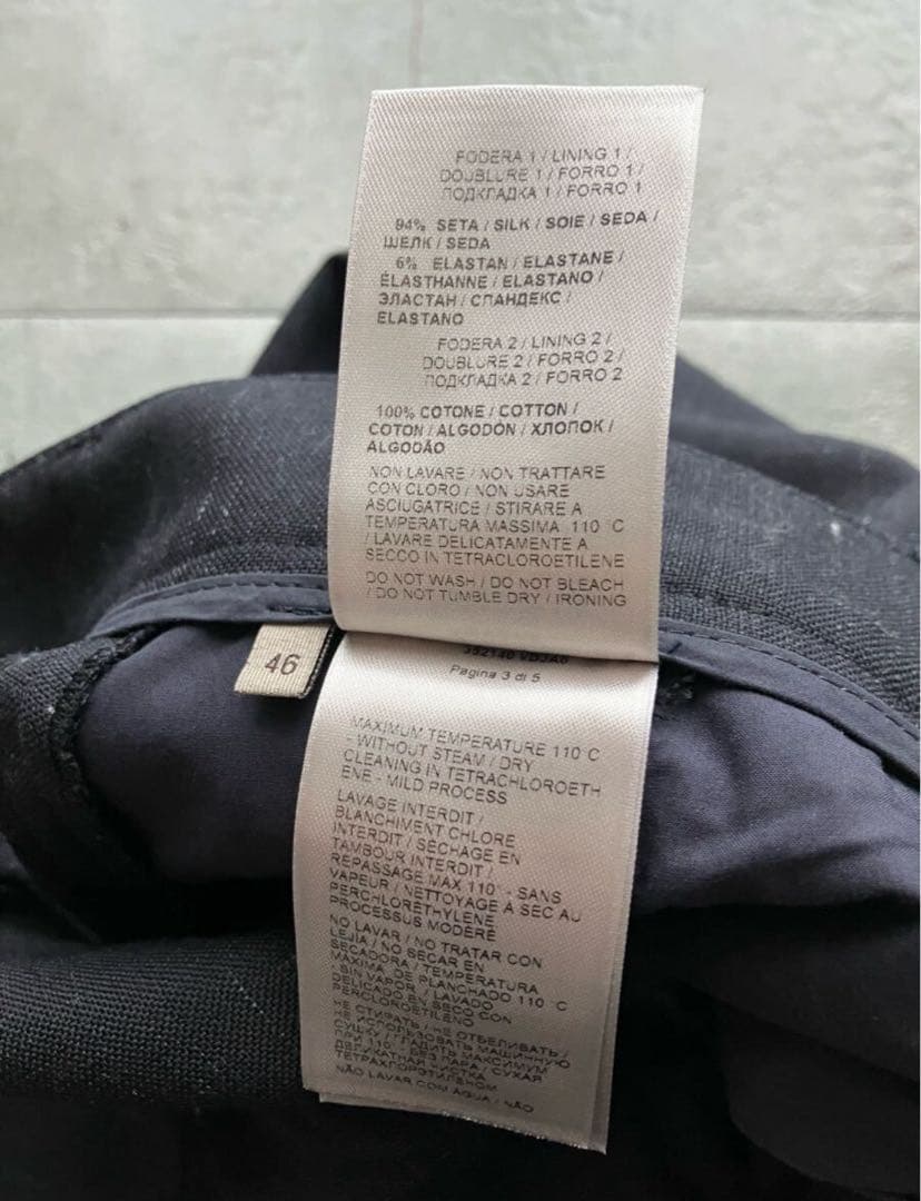 BOTTEGA VENETA ボッテガベネタ　スラックス　ウール　カスリ柄　黒