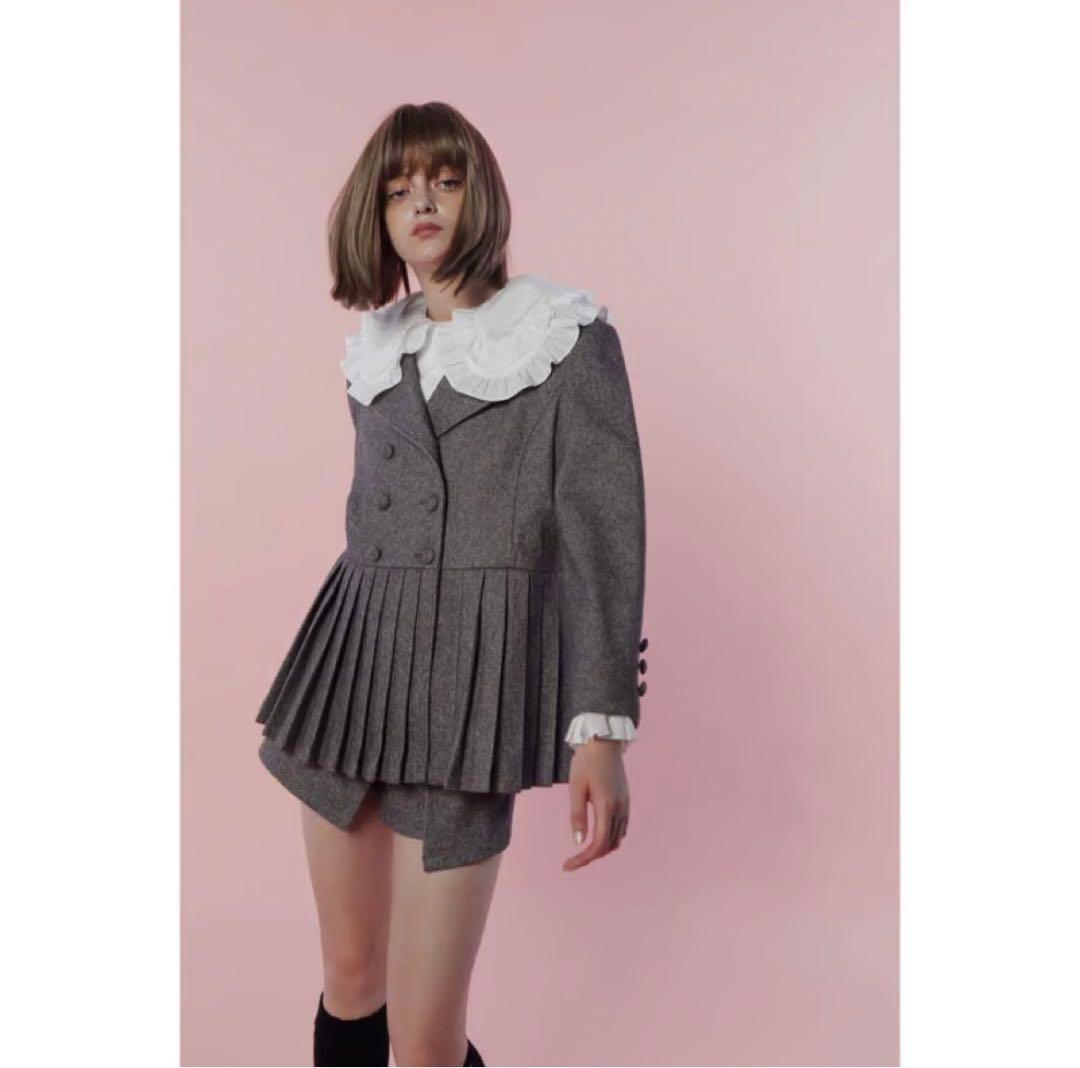 ジャケット・アウター epine pleats frill jacket herringbone