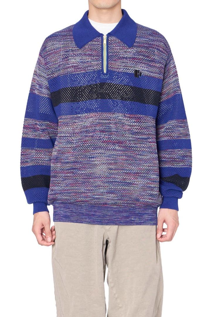 kolor 26SS 26SCM-N07306 ハーフジップニット Blue 5