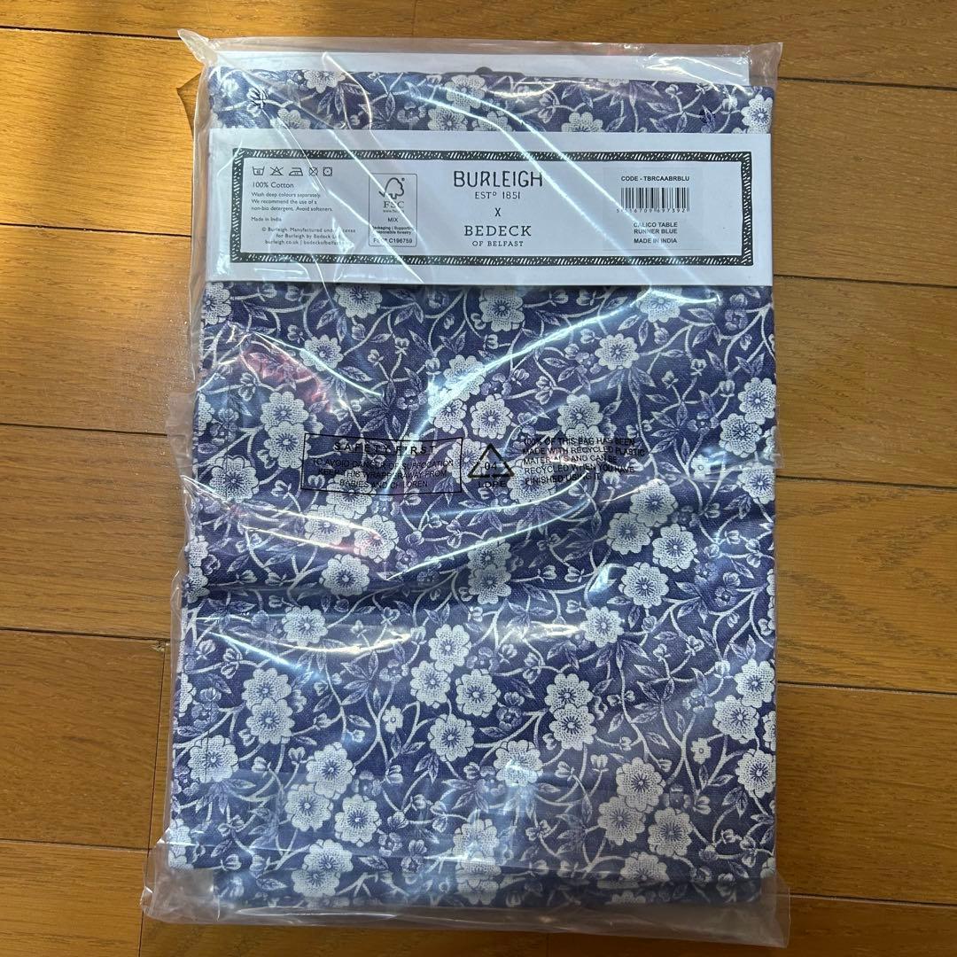 【英国限定】バーレイ×Bedeck テーブルランナー　ブルーキャリコ