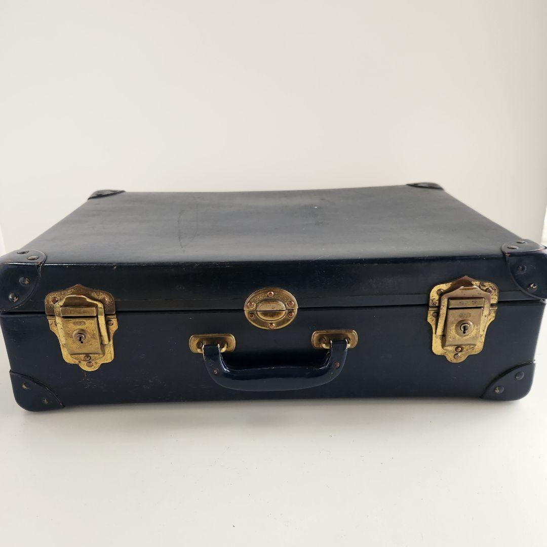 ヴィンテージ　トランク　ネイビー　鍵付き
