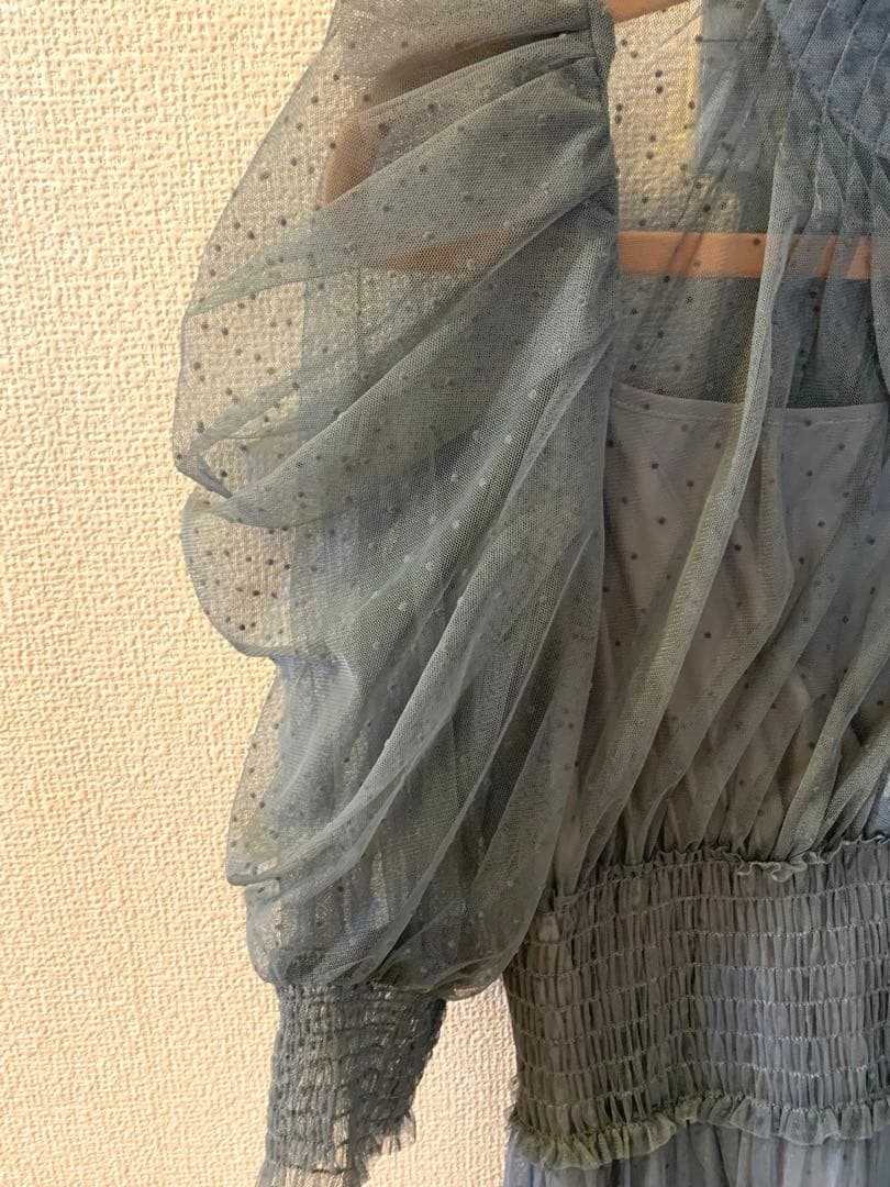 SNIDELスナイデル　ドット柄チュールドレス