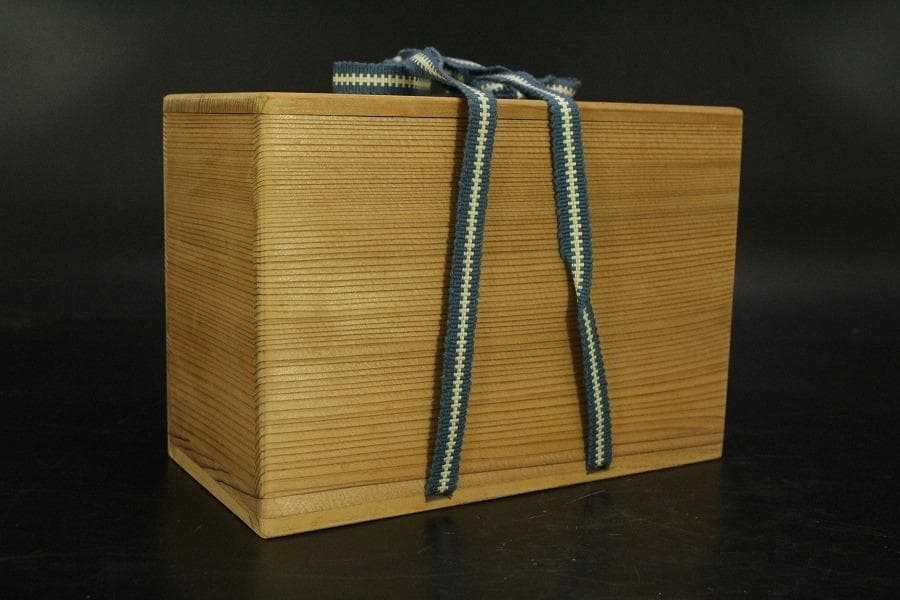 水月窯 虎渓山 紅白梅湯呑 一対 箱入 未使用 437