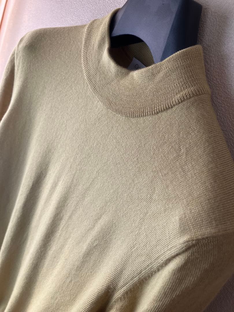 GRAN SASSO 12Gウールソリッドモックネックニット マスタード 48