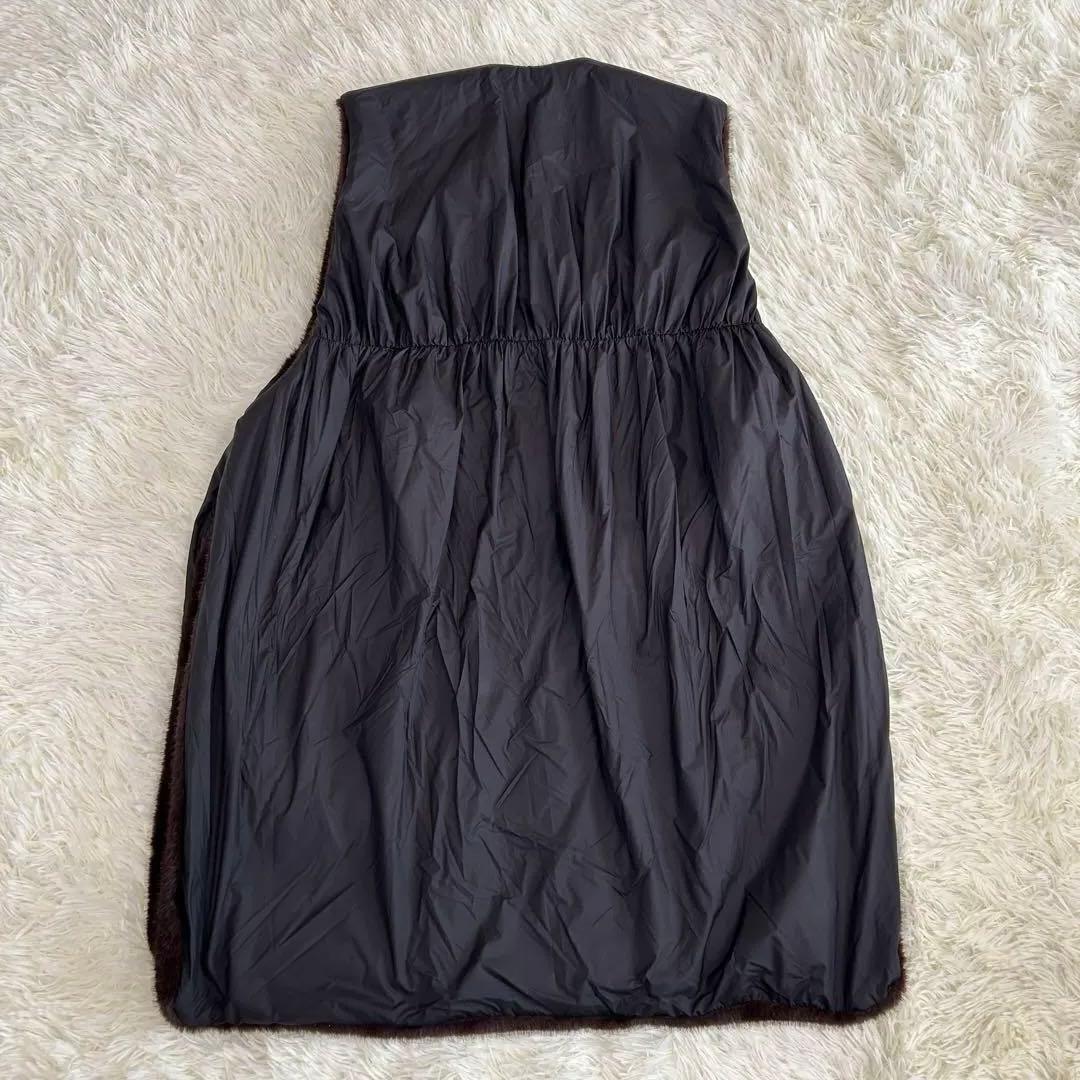 【美品】mizuiro ind ファーボアベスト リバーシブル