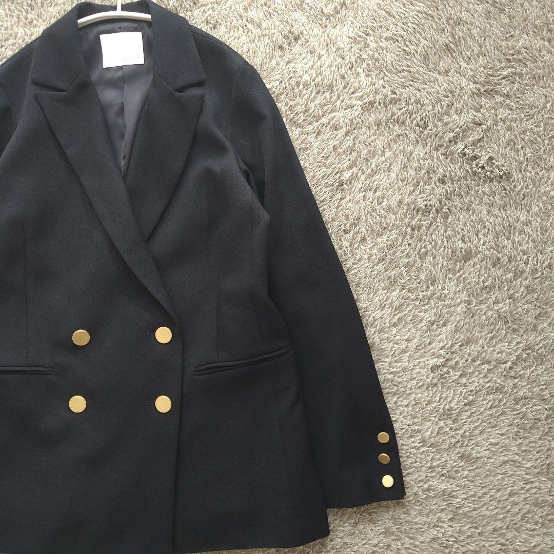 コラージュガリャルダガランテ ウールライクダブルジャケット 金ボタン 紺ブレ