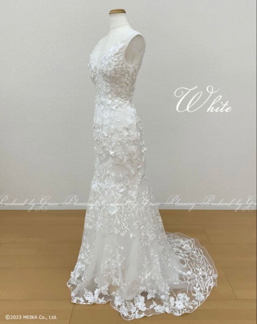 【着用画あり】グレースシトラス マーメイドドレス5号/ホワイト/レース