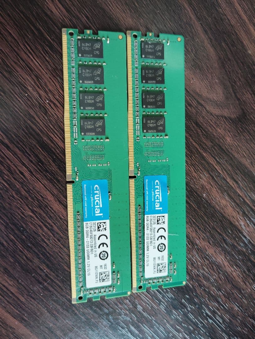 crucial8GB 2枚組16GB DDR4 2133MHzメモリ