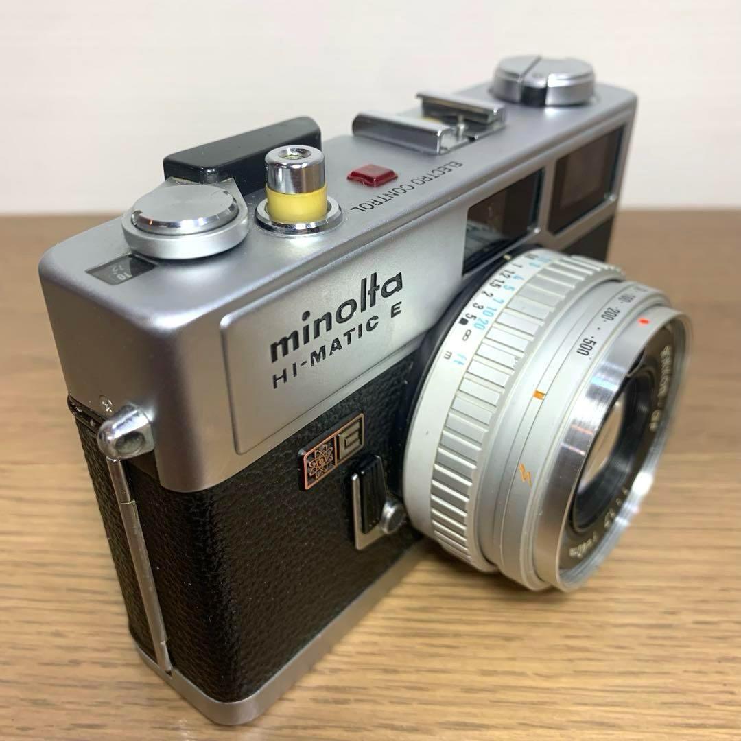 【動作確認、清掃済】minolta HI-MATIC E 皮ケース付き
