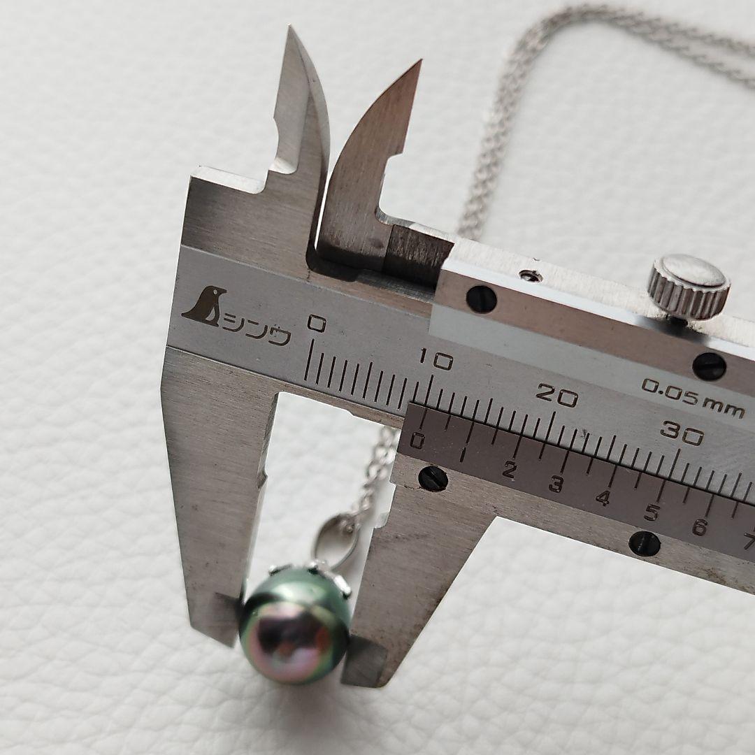 【美品】タサキ　黒蝶真珠　パールネックレス　10mm　チェーン社外品