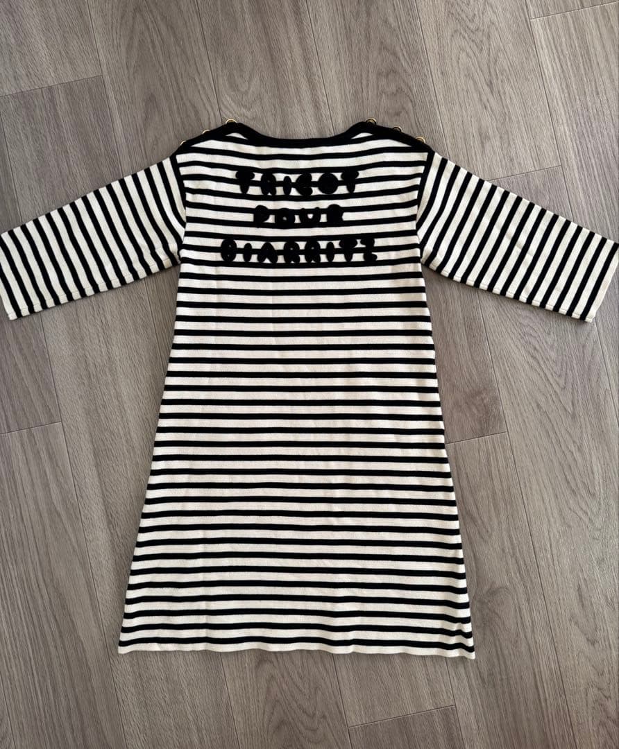 GUCCIニットボーダーワンピース　ベージュXS