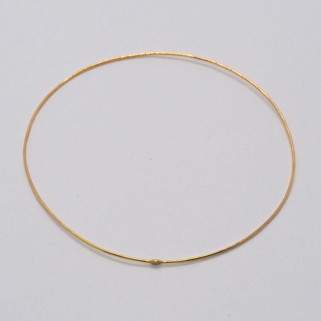 【ノーブランド】K18YG ワイヤー バングル