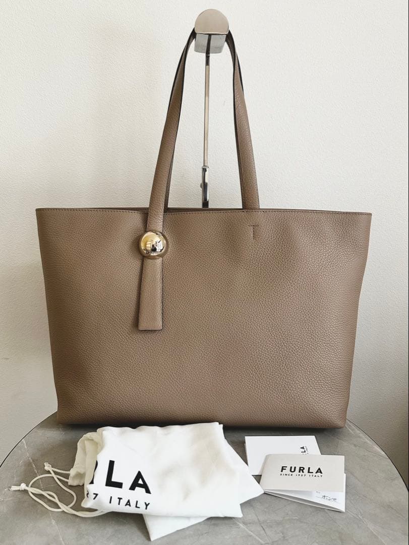 ◇【未使用・保管品】FURLA フルラ スフェラ L トートバッグ ベージュ◇