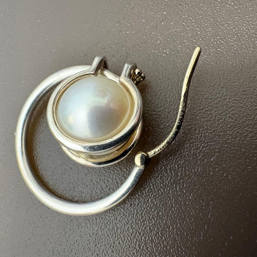 ティファニーハードウェアパールフープ ピアス　AG925