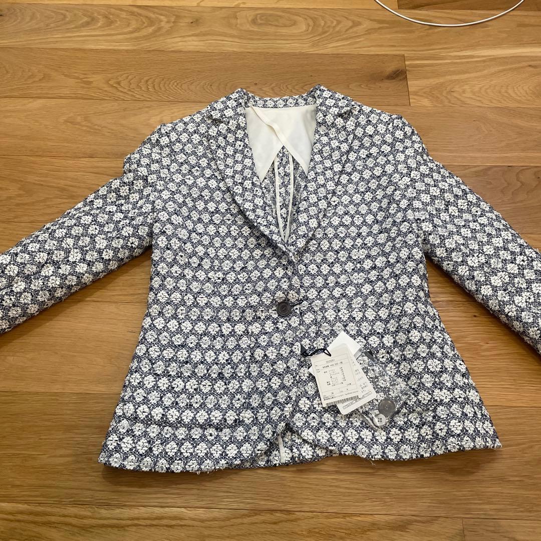 ダブルスタンダード ラメ糸ジャガードテーラードジャケット