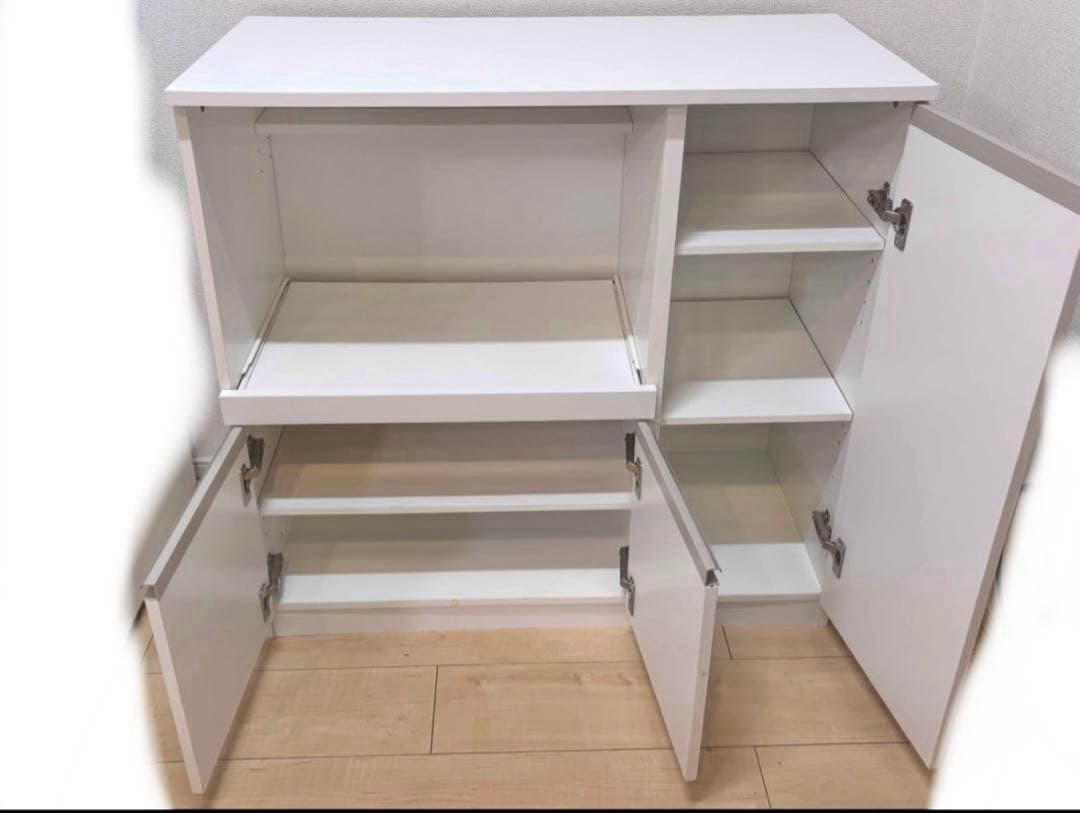 【送料込み】ニトリ レンジ台 RE9090 食器棚 キッチン収納 ホワイト幅90