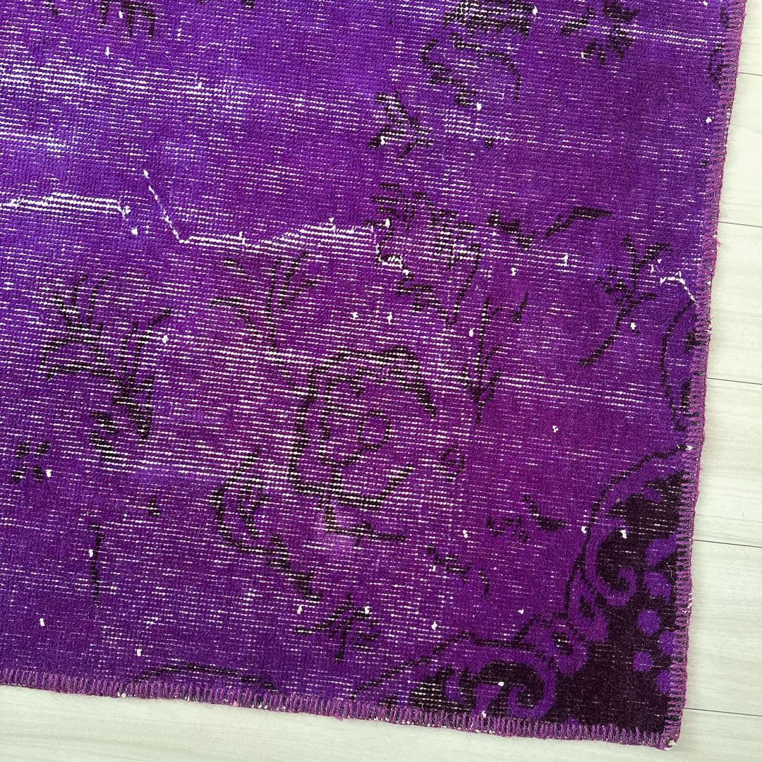 トルコ ヴィンテージラグA103大判 レア パープル マゼンタ オーバーダイ