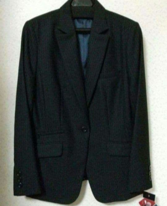 ボンマックス 事務服 ジャケット スカート 上下セットブラック×ブルー 13号