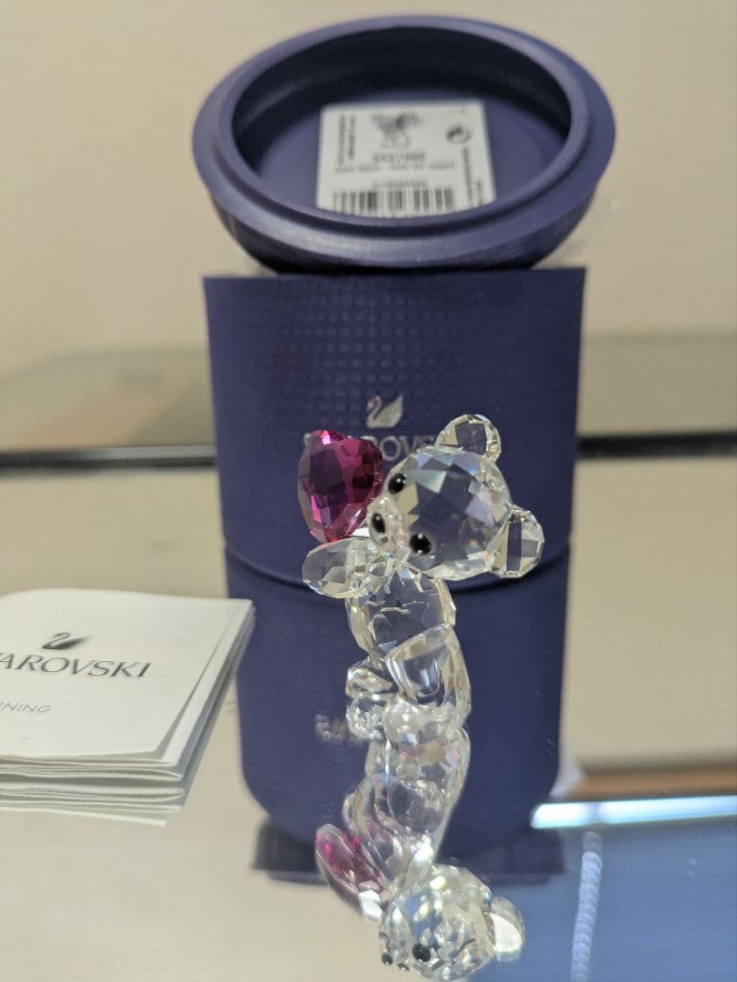 スワロフスキー クリスベア ハート 置物