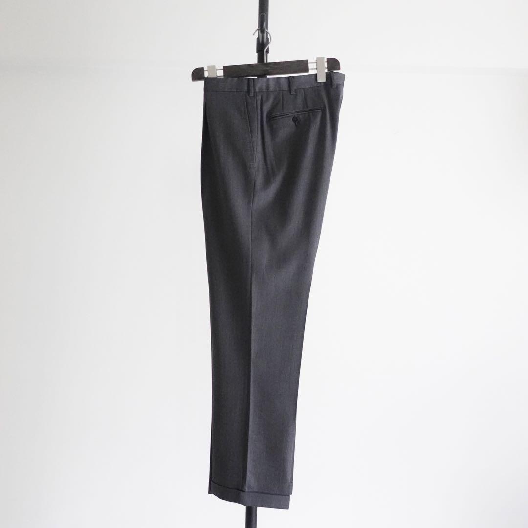 Ermenegirdo Zegna ウールギャバジン　ワイドトラウザーズ　グレー