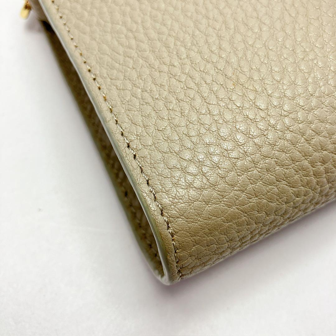 3335◯ TORY BURCH ベージュ レザー ショルダーバッグ