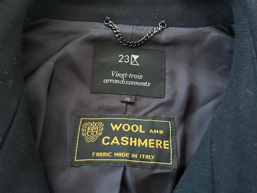 23区 カシミア混 ウールコート Pコート