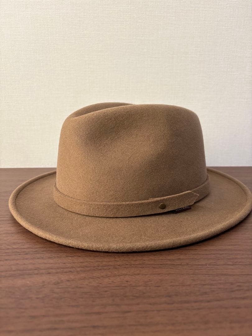 美品 ステットソン クラッシャブル ハット 頭周り61 ベージュ xpv