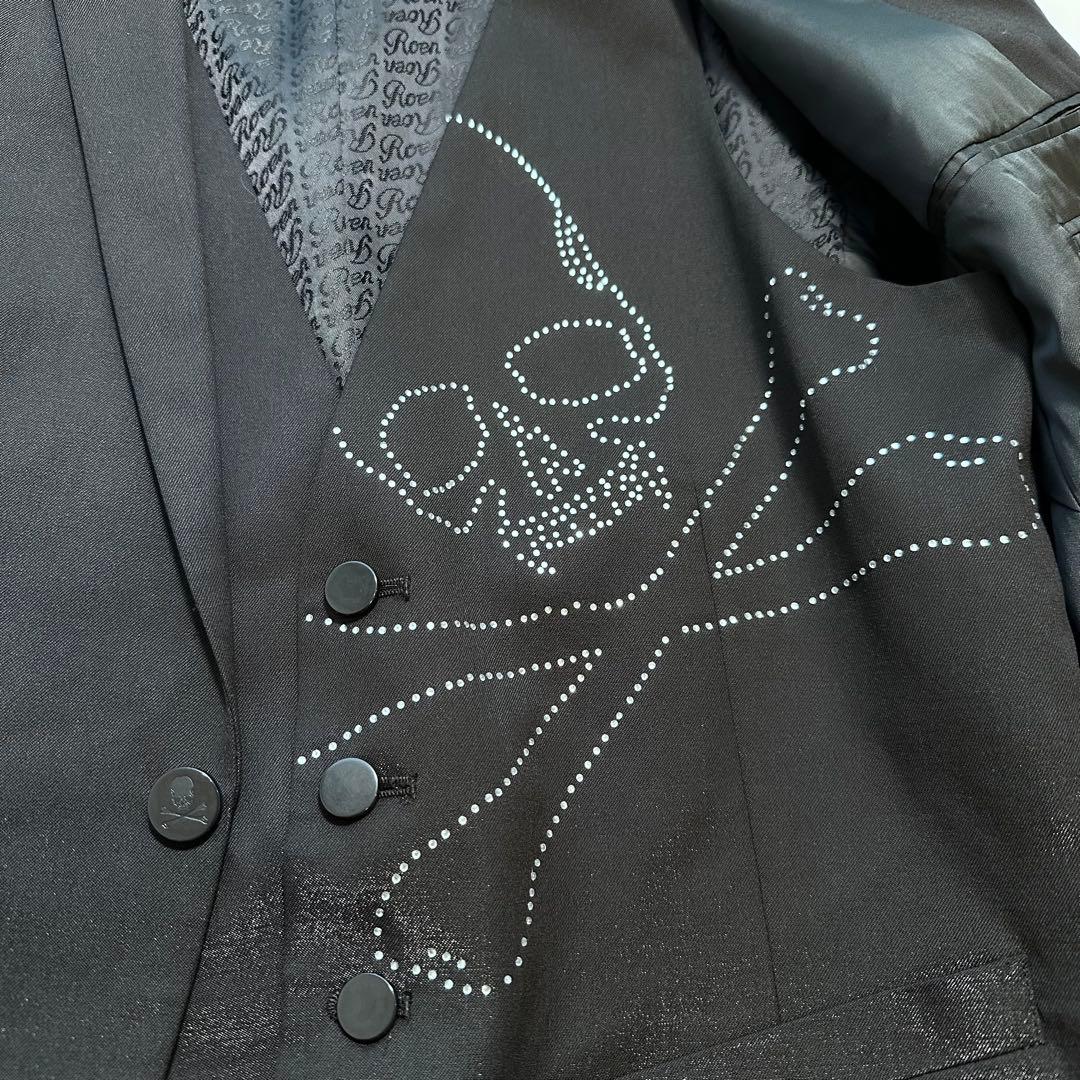 ロエン セマンティックデザイン スリーピース スカル ラインストーン 黒 A6