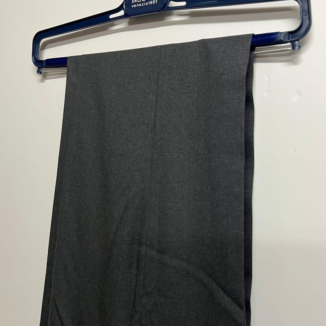 【新品未使用品】インコテックス スラックスパンツ ウール チャコールグレー 46