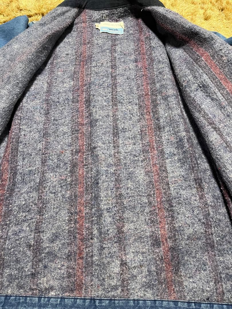 60s USA製 Sears デニムカバーオール 襟コーデュロイ ブランケット付