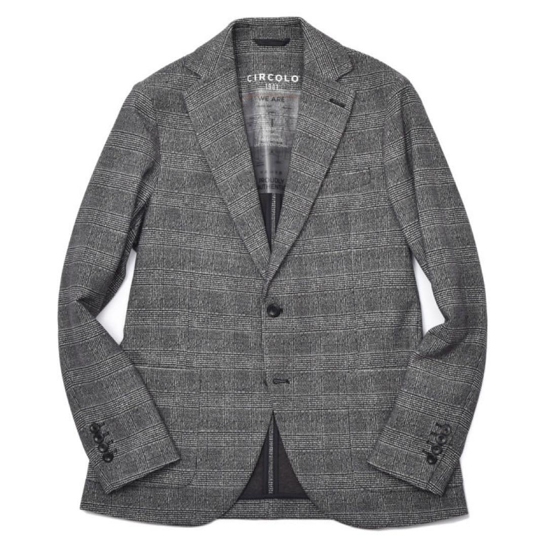 チルコロ1901 コットンジャージ グレンチェックプリント ジャケット