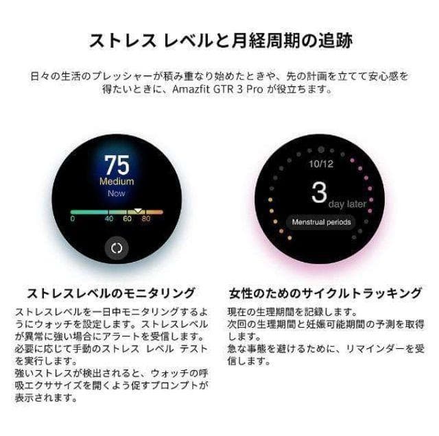 Amazfit GTR 3 Pro ブラウンレザー アマズフィット