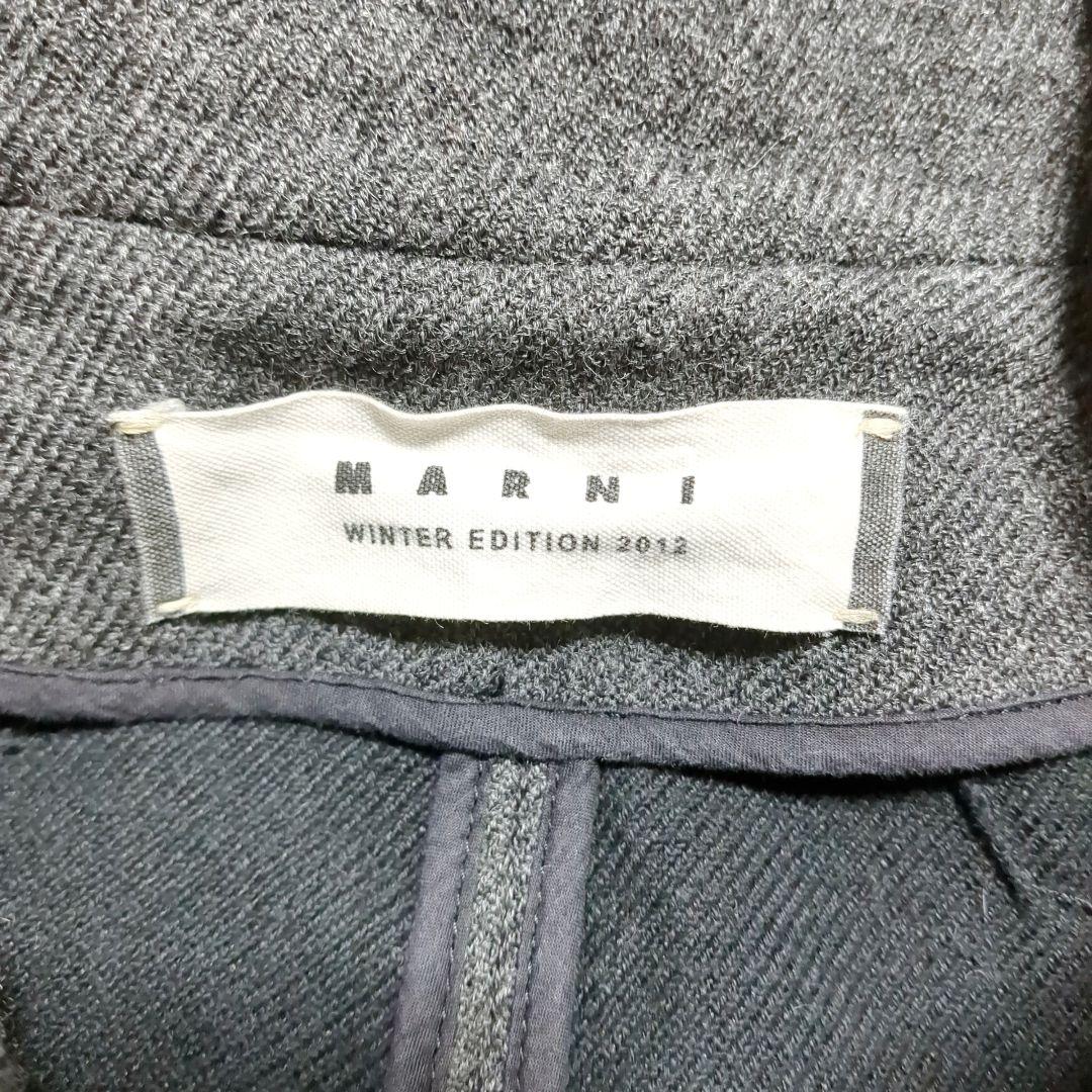 極美品 MARNI ウールスタンドカラージャケット 40/M ブルゾン 金ボタン