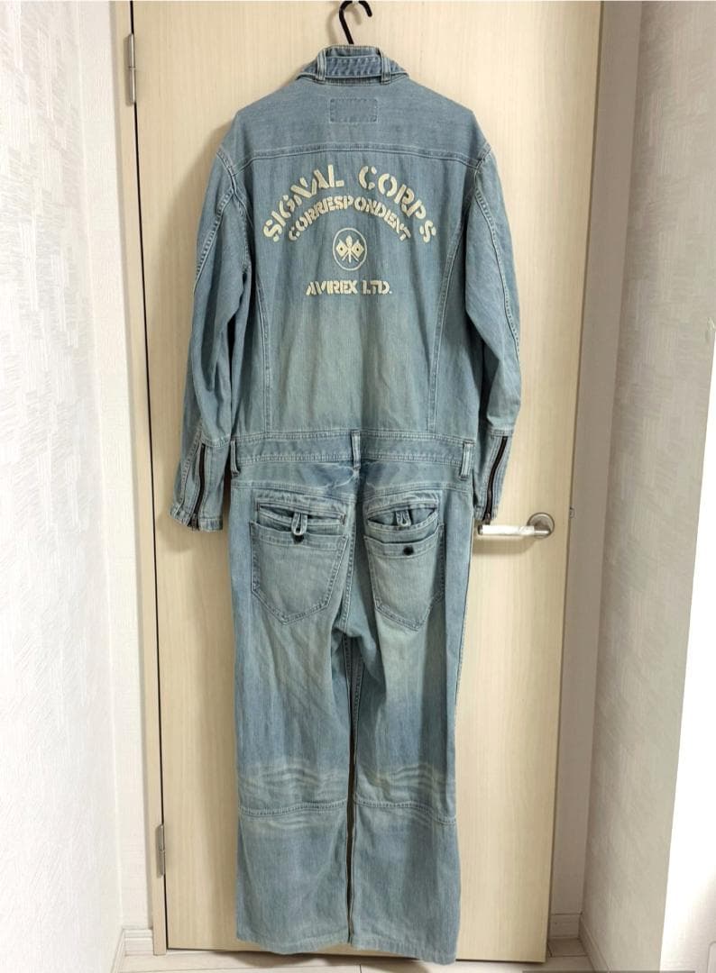 レア アヴィレックス AVIREX デニム オールインワン つなぎ
