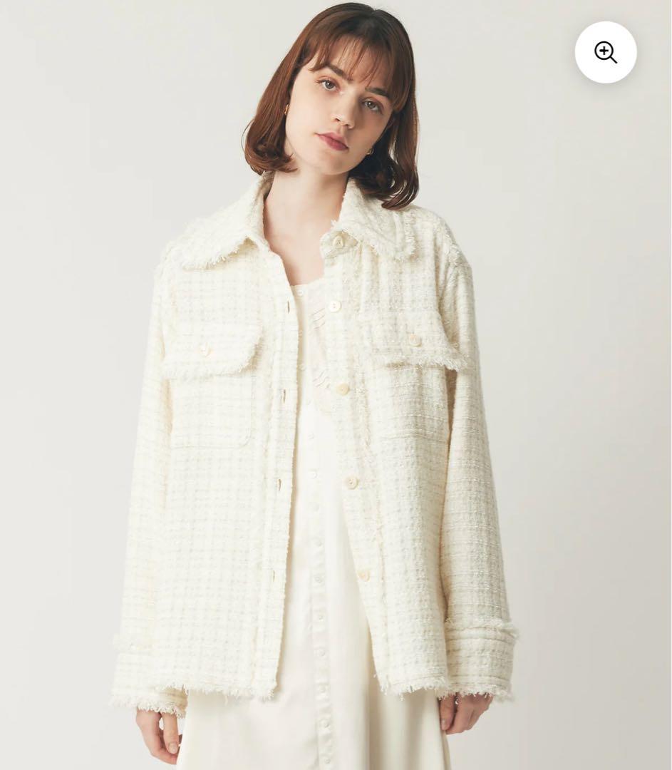 DEICY ラメmixツイードフリンジジャケット