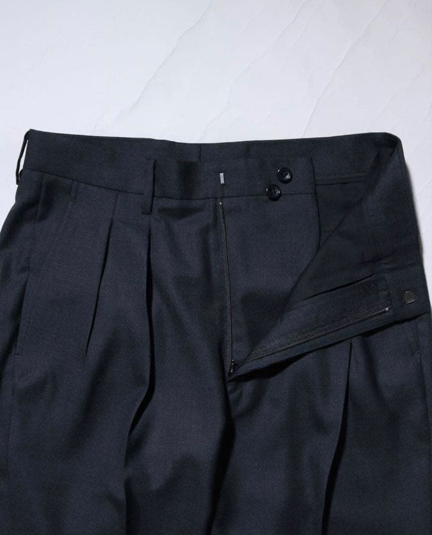 MBハイエンド尾州ウールスラックス　チャコールグレー　S