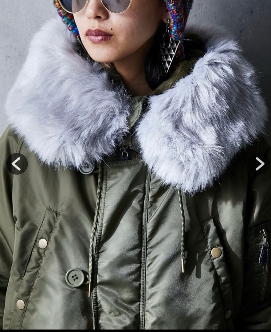 GEVS. カラーフェイクファー付N-3Bブルゾンコート