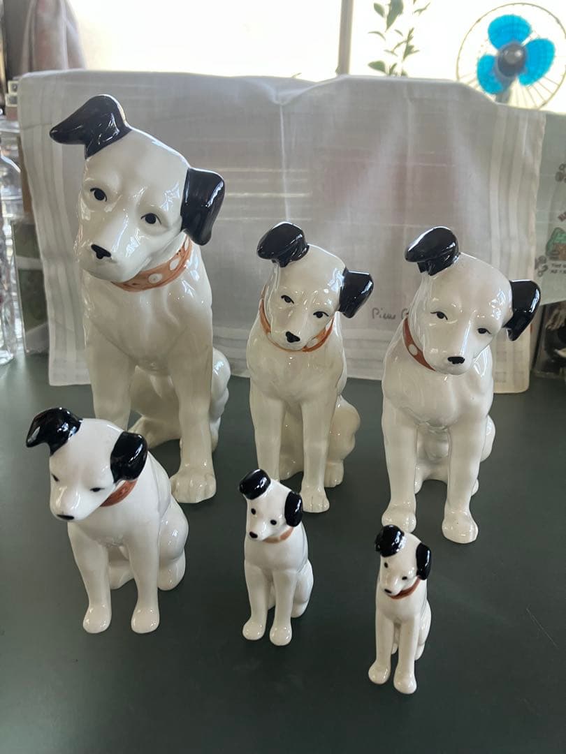 Victor ビクターニッパー 犬置物 6体70〜220mm昭和レトロ