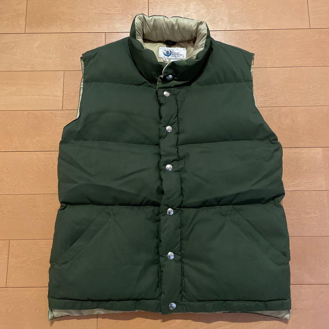 Crescent Down Works ダウンベスト S 緑