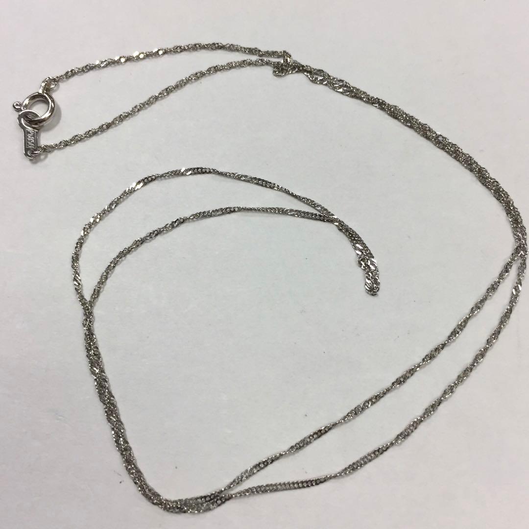 プラチナ　スクリューネックレス 50cm pt850 シンプルチェーン