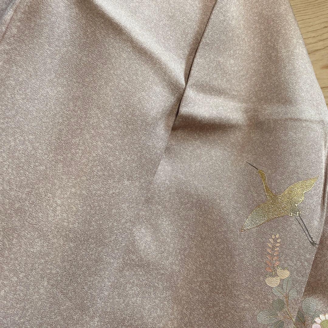 訪問着　フルセット　鶴　飛び立つ鶴　金彩加工　螺鈿加工　入学式　卒業式　Q5